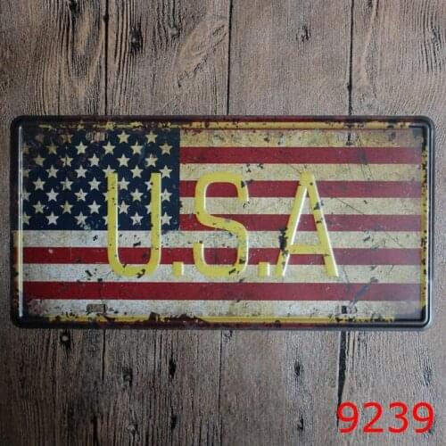 Bar Decorative flag Metal Plates Vintage Metal tin sign Bar Wall art craft painting metal art for Home Bar Store Pub 15x30cm