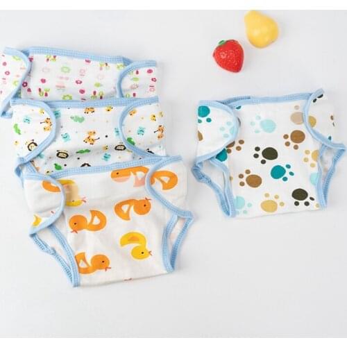 Baby Diapers Cotton Training Pants Velcro adjustable size Nappies Cloth Washable repeatedly Infant Diaper