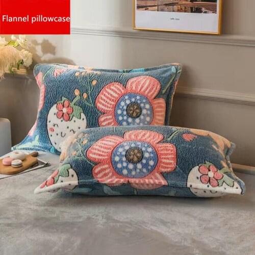 2020 New Flannel Pillowcase Winter Warm And Soft Flannel Warm Plus Velvet Pillow Cover 1/ 2 Pcs