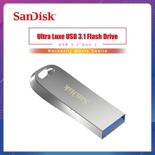 SanDisk Original Pen drive Ultra Luxe USB3.1 Flash Drive Stick CZ74 128G 64G 32G 16G 256G Pendrive Support Official Verification