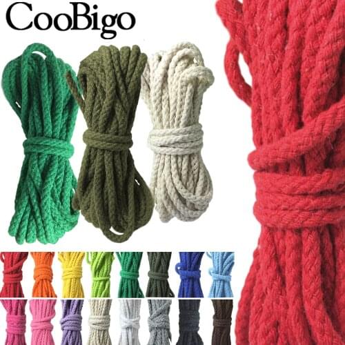 5 Meters 5mm Solid Color Cotton Rope Cord Thread Macrame Rope Twisted Woven String For DIY Craft Sewing Gift Packing Decoration