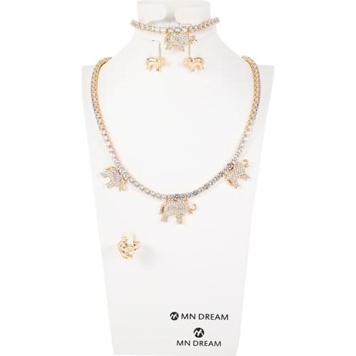 Hotsale Dubai gold color jewelry sets for women African wedding gifts bridal collares Party Bracelet Necklace earrings ring set