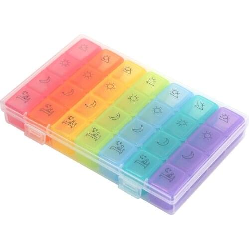 28 Grid 7 Days Weekly Pill Box Medicine Tablet Dispenser Pillbox Case Health Care Drug Container Organizer Travel Divider