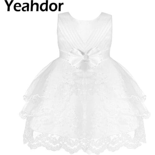 Lace Baby Girl Dresses Baptism Flower Girls Dress 1st Birthday Baby Gown Wedding Party Kids Dress for Girls Prom Princess Dress