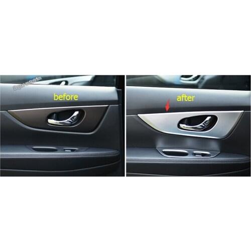Lapetus Matte Interior For Nissan Qashqai J11 2014 - 2017 ABS Inner Door Handle Knob Bowl Decoration Cover Cap Trim 4 Pcs