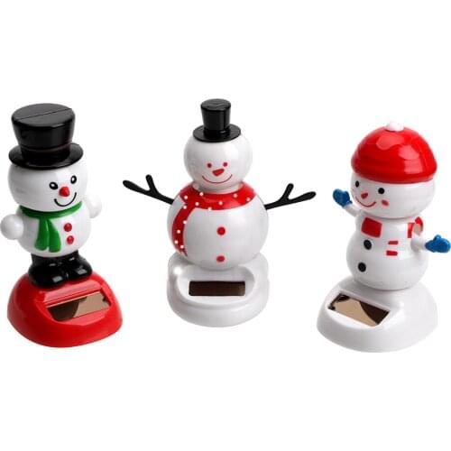 LEEPEE Solar Powered Dancing Toy Christmas Snowman Dashboard Decoration Cute Swinging Bobble Doll Car Ornament