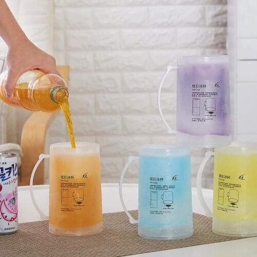 Creative Summer Soda Mug Simple and Convenient Ice Cup Double Plastic Hand Coffee Cup Beer Cup Eco Friendly Mugs Coffee