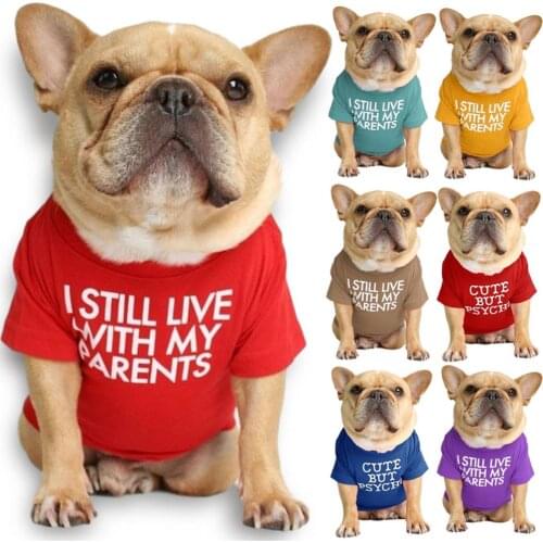 Summer Pet Dog Clothes Shirt Alphabet Cotton Dog T-Shirt Shirt Coat Chihuahua French Bulldog Teddy Pug Small Dog Pets Outfits XL