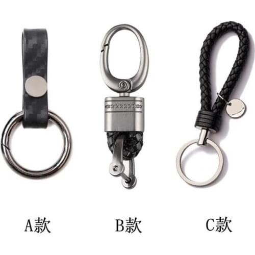 Wholesale Bulk Car Key Holder Key Ring Custom Hand PU Leather Metal Horseshoe Buckle Car Keychain