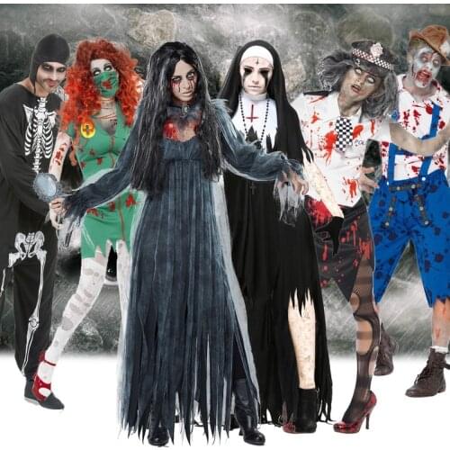 Purim Festival Halloween Horrible Clown Bride Costume Zombie Costume Vampire Devil Ghost Demon Wicked Ball Scary Costume Vestido