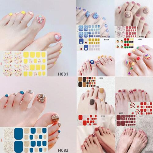 22 Tips Toe Nail Sticker Mixed Flowers Manicure DIY Art Nail Full Wraps 3D Nail Flower Foils Self-Adhesive Nail Decoration