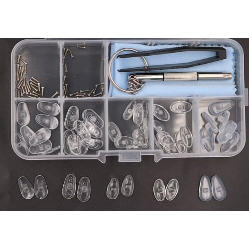 Silicone Nose Pads Eyeglasses Sunglasses Screws For Glasses Optical Repair Kit New