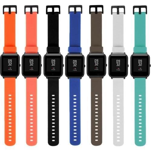 2021 Silicone Watch Strap For Xiaomi Huami Amazfit Bip Fit Sport Bracelet 20mm Wrist Band For Samsung Galaxy Watch 42mm Active 2