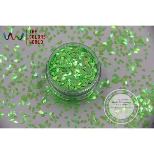 TCI51 Pearlescent Indescent Light Green Colors Glitter Diamond Shape 2MM Size Glitter Spangles for nail art and DIY decoration