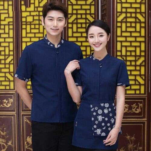 Hotel Uniforms Work Clothes Short Sleeved Summer Waiter Restaurant Fast-food Restaurant Female Uniforms Overalls Clothing