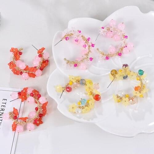 Ztech Korean 3 Color Acrylic Resin Stud Earrings for Women Statement Round Earrings Fashion Brincos Jewelry Female Accessories