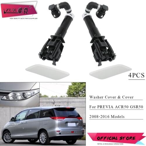 ZUK 4PCS Headlight Headlamp Head Light Lamp Washer Nozzle Jet & Cover Cap For TOYOTA PREVIA TARAGO 2008-2016 ACR50 GSR50