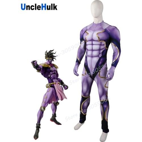 Star Platinum from Jojo Kujo Jotaro Stand Cosplay Costume - Gloden Line version - slight muscle stuffed | UncleHulk