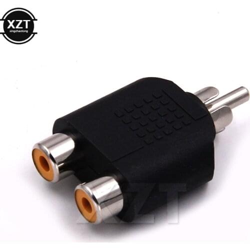 1pc 2 in 1 RCA Male to 2 RCA Female Y Splitter AV Audio Connectors Adapter for Camera DVD VCD Recorder TV Newest
