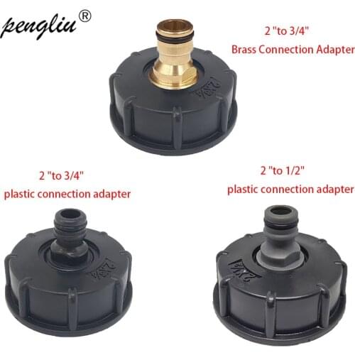 1Pc IBC Hose Valve Adapter Reducer Connector Water Tank Fitting 2'' Standard Coarse Thread Durable Hose Pipe Tap for Garden