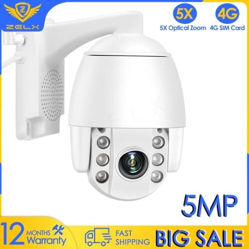 3G 4G SIM Card Outdoor Camera 5MP PTZ HD CCTV Camera Alarm Motion WIFI Surveillance Cameras CamHi