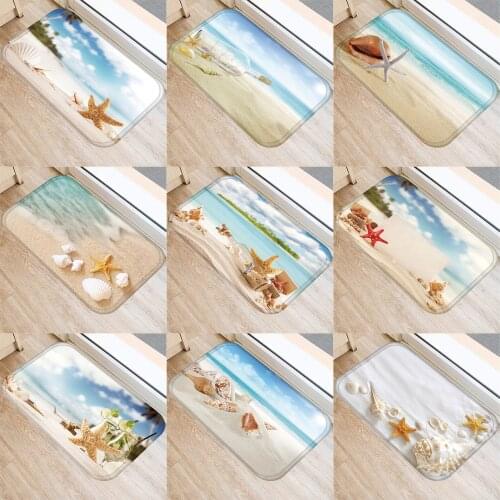 40x60cm Cute Diy Print Floor Mat Bathroom Ground Mat Slip Door Bath Pad Rug Living Room Carpet Starfish