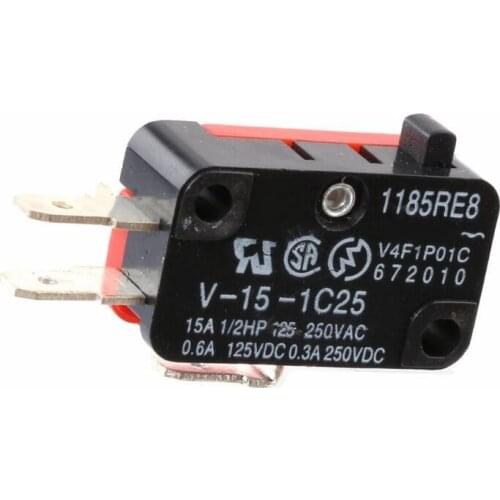 5pcs V-15-1C25 AC250V/125V 15A SPDT Momentary Snap Action Micro Limit Button Switch