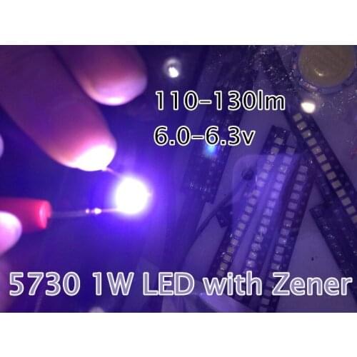 50PCS 5630 5730 SMD LED Surface Mount Led White Smd 5730 1w 6v High Power Led Diode Chip-2 free Shipping Cold White 110-130LM