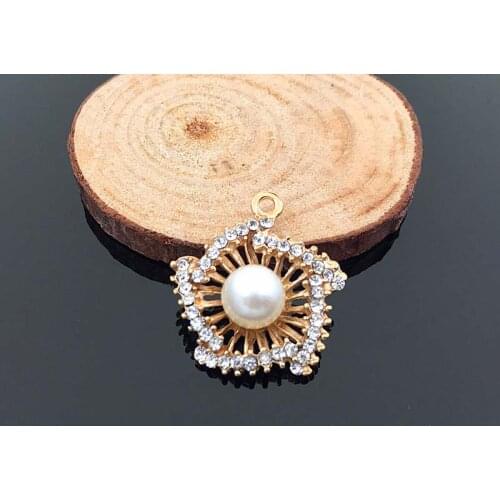 50pcs Pearl Crystal Stones Rhinestone Applique strass Pendant Wedding Hairpin Hair Clip Accessories Necklace Earring Decoration