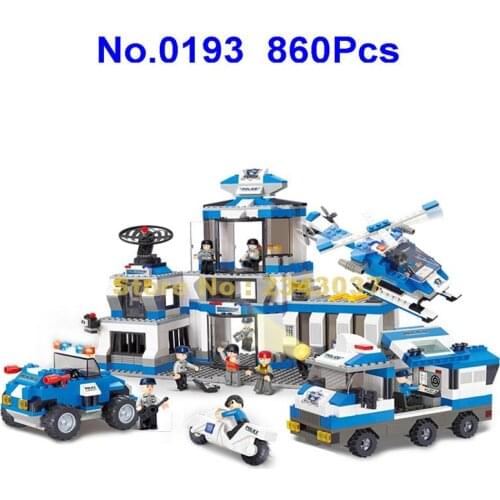 Sluban 0193 860pcs Urban Cop/urban Cop Police Headquarters Building Blocks Toy