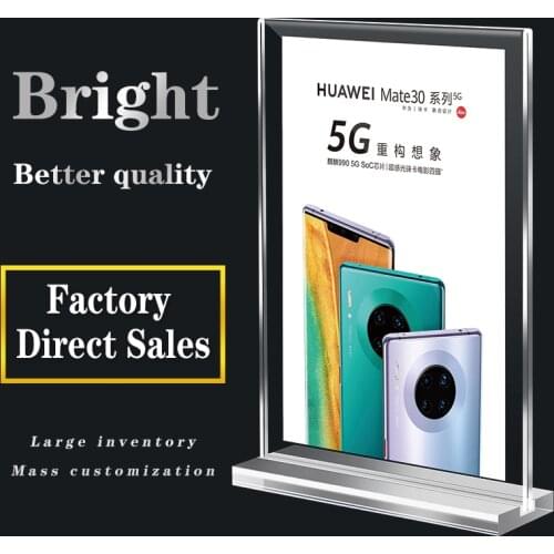 A4 Acrylic Price Display Stand Milk Tea Shop Restaurant Directory High-End Price List Vertical Crystal Strip Display