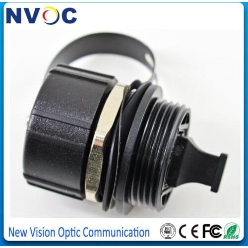 ODVA MPO Fiber Optic Adapter,IP67 ODVA-MPO Bulkhead Adapter with Dust Cap,Optical Fiber Adaptor Coupler MPO Waterproof Connector
