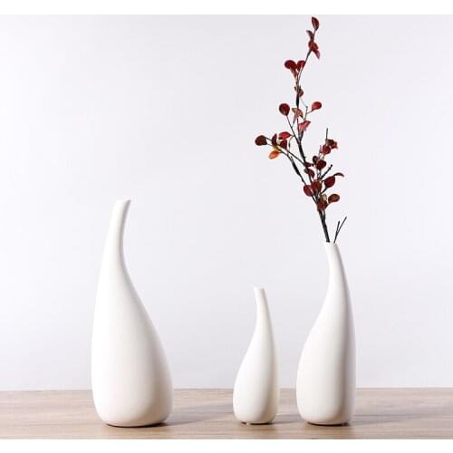 Nordic decoration home white flower vase ins small fresh simple modern living room home decoration flower arrangement Ceramics