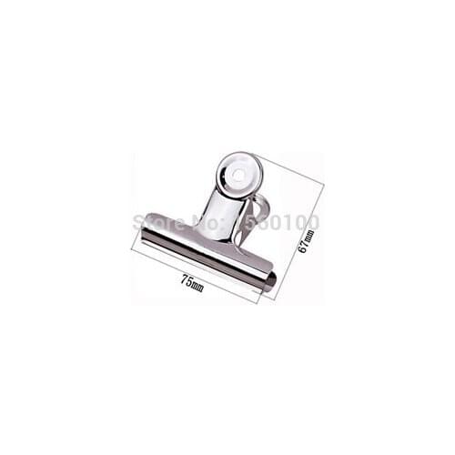 Free Shipping (6pcs/lot) 75mm round top Grip Clips Bulldog clip Office supply metal bill clip stainless steel paper clip