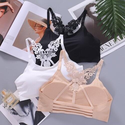 Women Female Ice Silk Tube Tops Underwear Breathable Brassiere Girls Lingerie Bra Solid Soft Seamless Push Up Bralette Tops