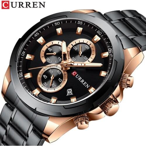 Top CURREN Men Watch Brand Sport Luxury Quartz Mens Watches Waterproof Chronograph Male Wristwatch Date Clock Relogio Masculino