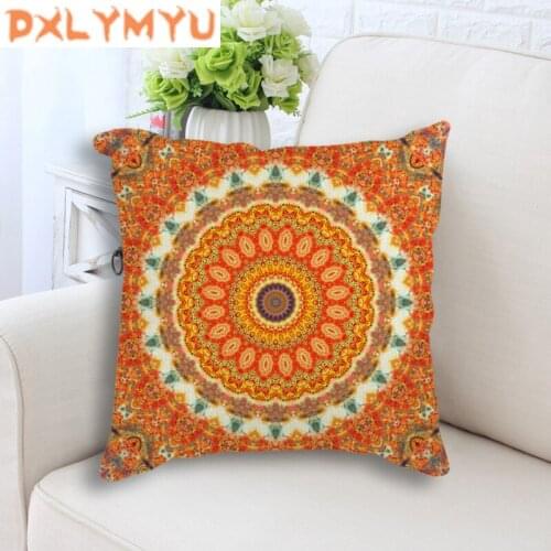 Bohemian Cushion Cover Mandala Printed Throw Pillow Case Linen Cotton Decorative Cushion Case For Sofa Car Home Pillows Cover