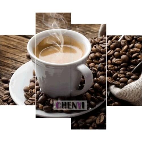 CHENYI Diy Diamond Painting 5D Full Square Diamond Embroidery Coffee Cup Pictures Of Rhinestone Mosaic Multi-picture Home Decor