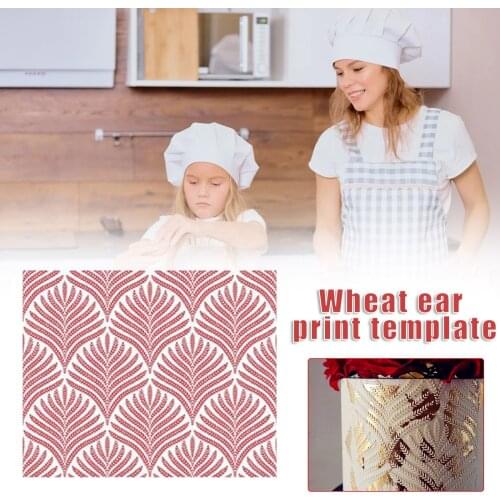 Cake Decorative Flower Edge Stencil Reusable DIY Wheat Spike Pattern Cake Template Practical Baking Tools TS2