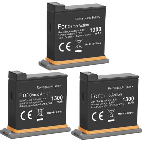 For Dji Osmo Action Led Smart Batteries Charger+1300mah Lithium Battery Charging Sets For DJI action 4k Camera Accessories