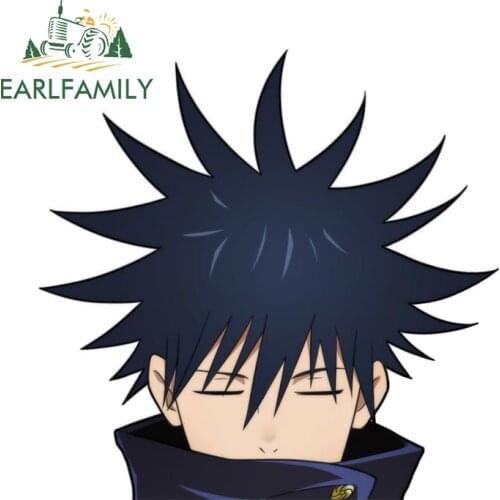EARLFAMILY 13cm x 12.7cm for Jujutsu Kaisen Megumi Fushigoro Peeker Car Accessoires Stickers Waterproof Surfboard Decoration