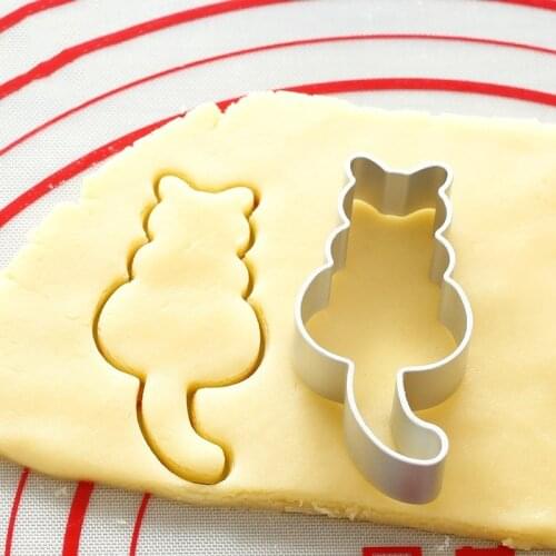 1PC Cat Shape Aluminum Alloy Biscuit Mold Fondant Cake Mould DIY Sugar Craft 3D Pastry Cookie Cutters Baking Tools