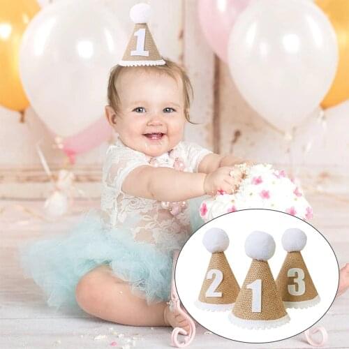 Baby Boy And Girl Kids Infant Newborn Toddler 1st Birthday Hat Birthday Caps Headdress Party Favor Birthday Party Decoration
