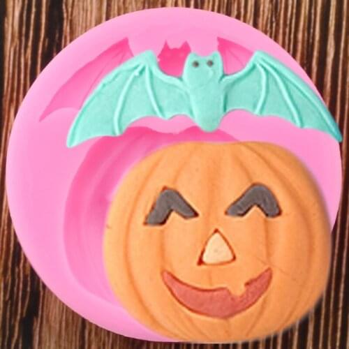 Halloween Pumpkin Silicone Mold Bat Fondant Mold Cake Decorating Tools DIY Cake Baking Candy Mould Polymer Clay Resin Moulds