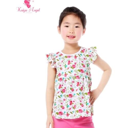 Kaiya Angel 2018 Kids T-shirt For Children Cartoon Flower Unicorn Elephant Giraffes Fly Sleeve Summer Baby Clothes Tees 1-9T