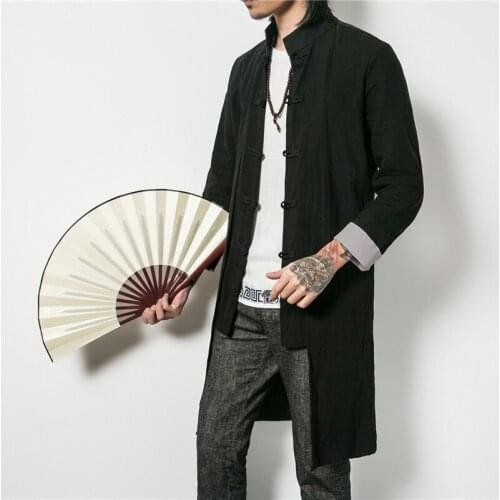 Chinese Shirts Full Sleeve Jacket Tang Suit Tops Short Inside Long Outside Plus Traditional Chinese Clothing for Men New Year