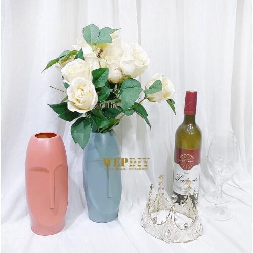 Creative Nordic Plastic Imitation Glaze Vase Living Room Flower Arrangement Decoration Modern Simple Abstract TV Cabinet Dried