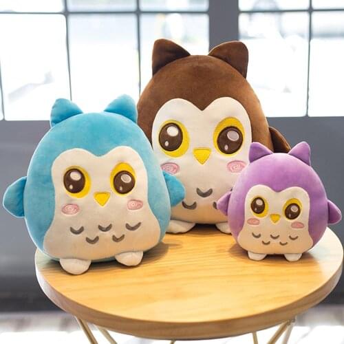 Super Cute Owl Plush Toy Down Cotton Round Rolling Thing Cute Owl Doll Pillow Rag Doll Child Girl Birthday Gift Owl Plush Toy