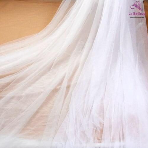 La Belleza 300cm width mesh off white bridal viel fabric 2 ways stretch tulle 5 yards /lote