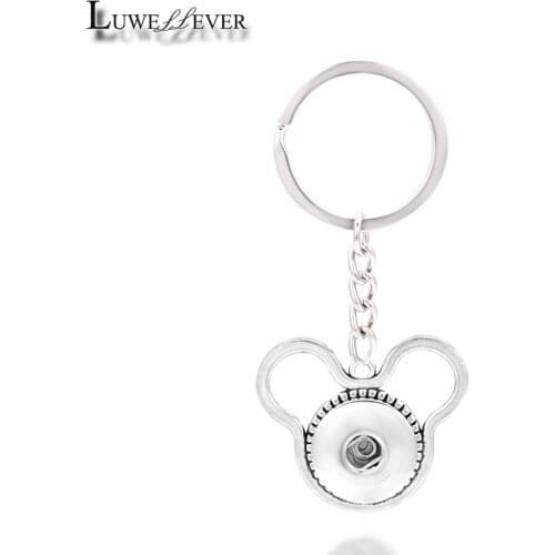Fashion Interchangeable Popular 027 Fashion Metal Key Chains Fit 18mm Snap Button Keychain Jewelry For Men Women Key Rings Gift